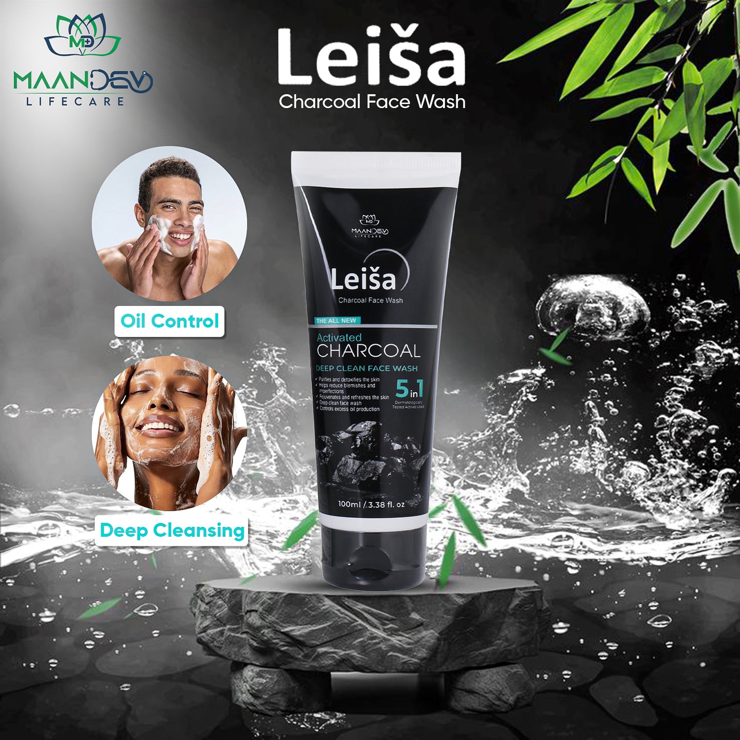 LEISA CHARCOAL FACE WASH