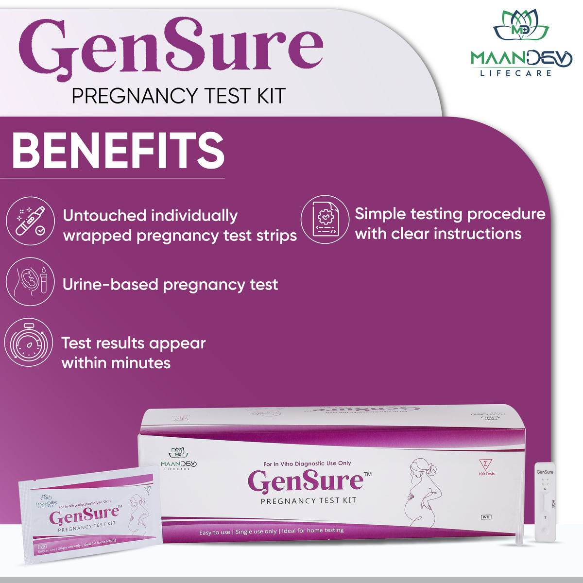 Genesite Testing Kit Gensure Pregnancy Test Kit – Maandev Lifecare