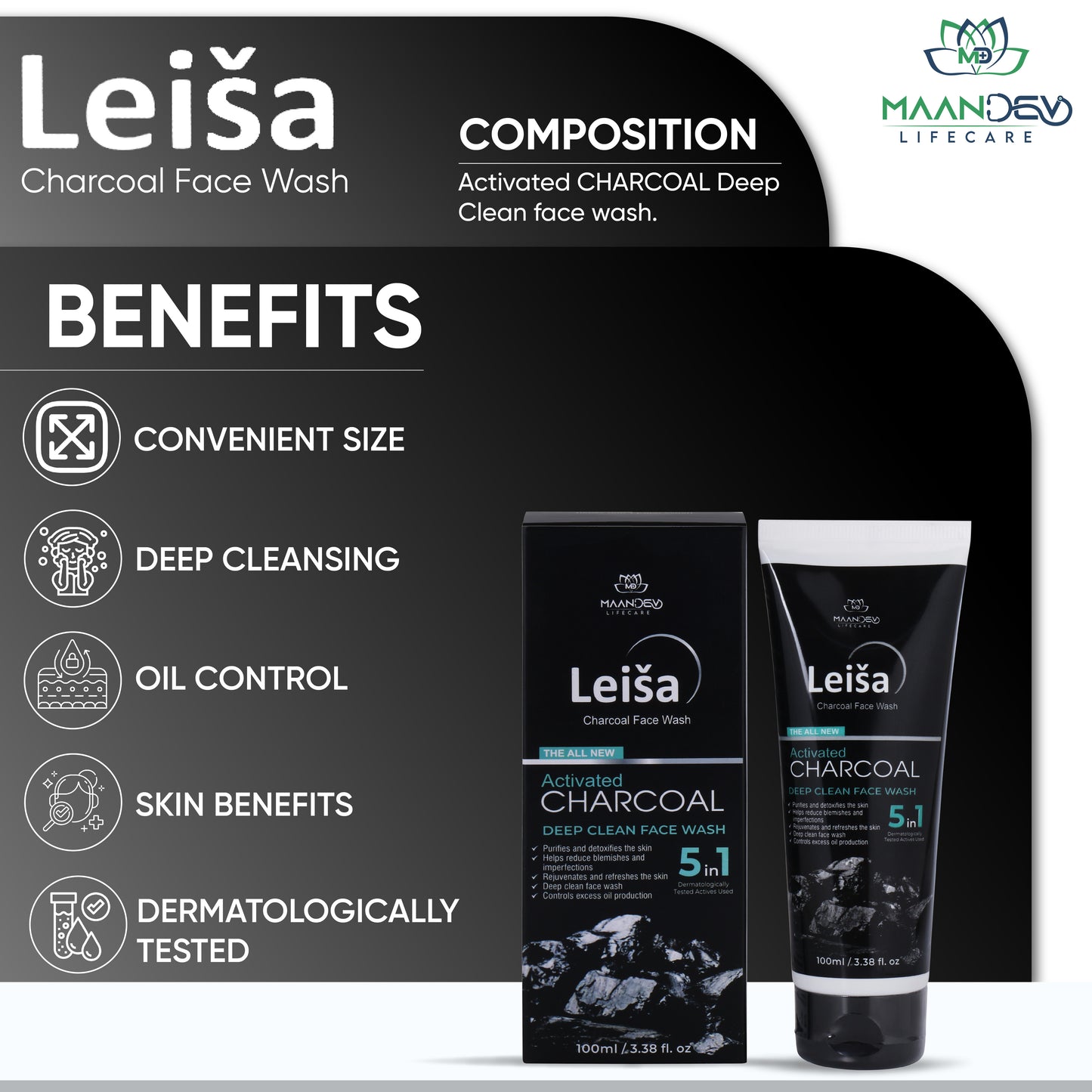LEISA CHARCOAL FACE WASH