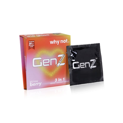 GenZ 3 in 1 Condoms - Ribbed, Contour & Dotted | With Easy Disposal Pouches | Pack of 4