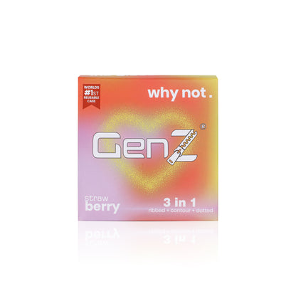 GenZ 3 in 1 Condoms - Ribbed, Contour & Dotted | With Easy Disposal Pouches | Pack of 4